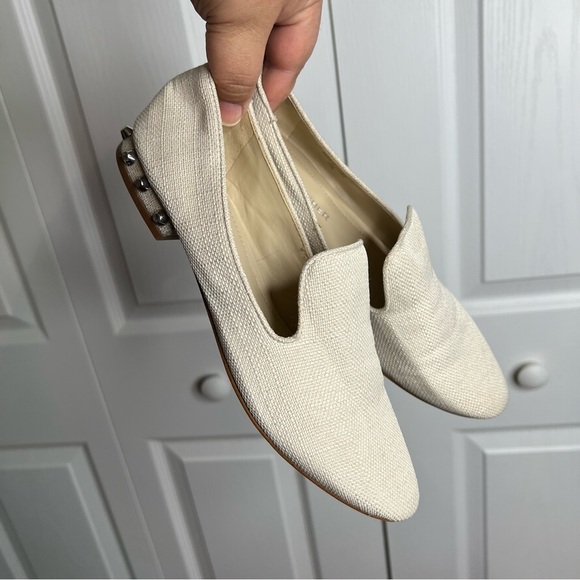 Marc Fisher Beige natural slip on abree flats studded low heel women shoes 6.5 - Picture 12 of 15